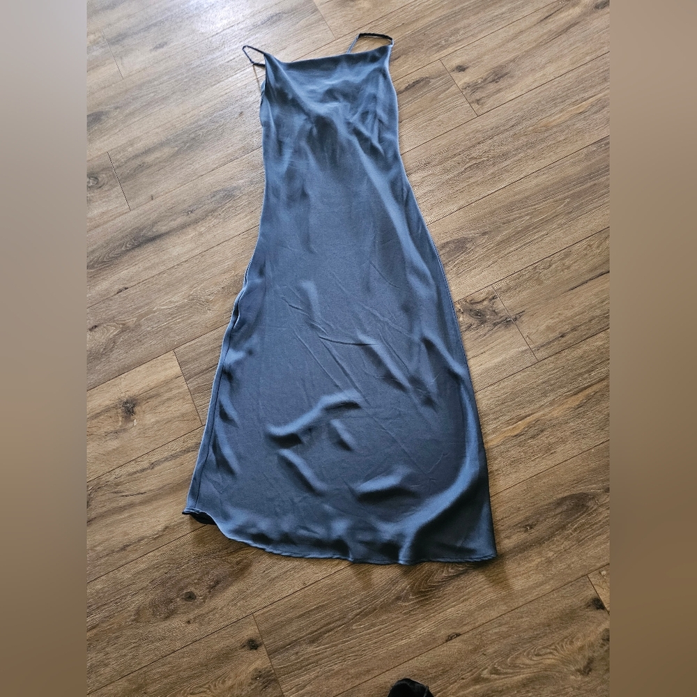 Chic Blue Midi Slip Dress